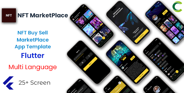 NFT Buy Sell Market Place App Template in Flutter | Multi Language icon