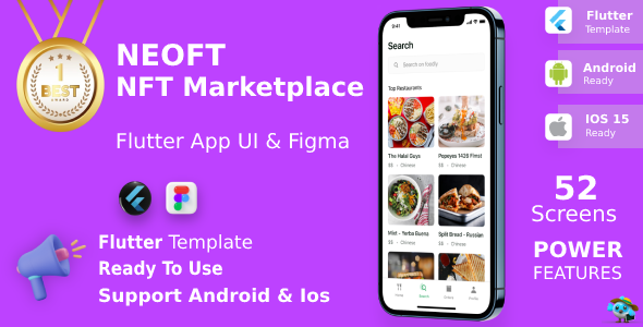 NFT MarketPlace App ANDROID + IOS + FIGMA | UI Kit | Flutter | NeoFT icon