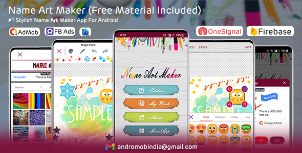 Name Art Maker Android App (Materials Included) - Admob & FAN icon