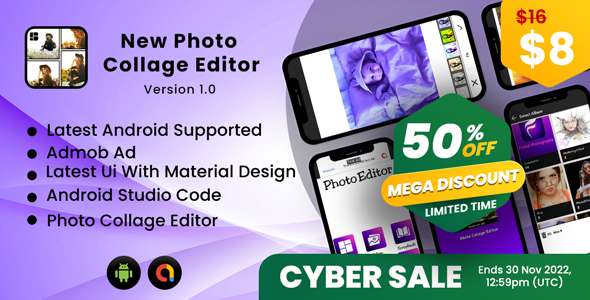 New Photo Collage Editor | Collage Pro Android App | Collage Maker | Admob Ads | V8.0 icon