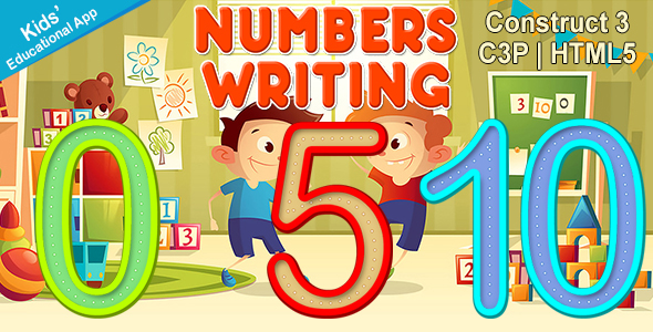 Numbers Writing App (Construct 3 | C3P | HTML5) Kids Educational App icon