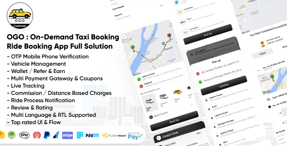 OGO : On-Demand Taxi Booking & Ride Booking App | OLA Cabs | Uber Clone | Taxi App Full Solution icon