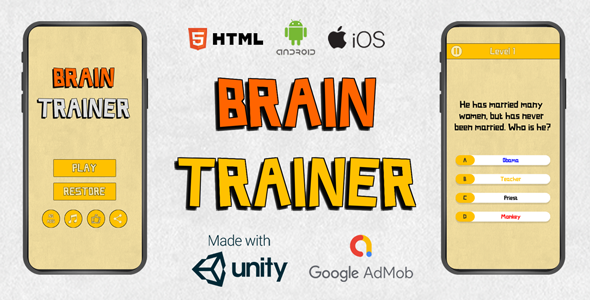 Offline Quiz Brain Trainer | Android, iOS, Html icon