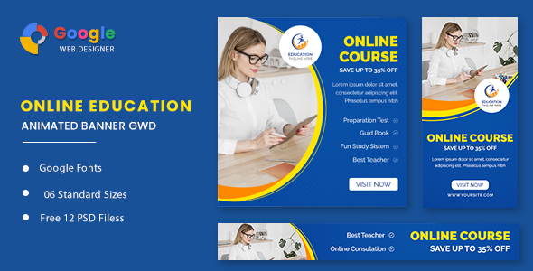 Online Course Animated Banner GWD icon