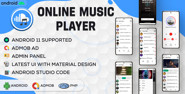 Online Music Player with Admin Panel | Online Music Store | Android App | Admob | V4.0 icon