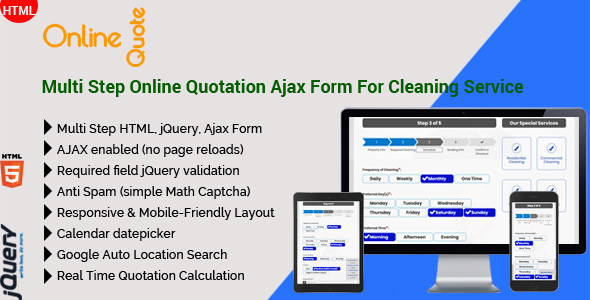 Online Quote - Multi Step Online Quotation Ajax Form For Cleaning Service icon