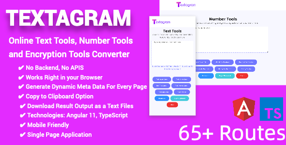 Online Text Tools, Number Tools and Encryption Tools Converter Full Production Ready (Angular 15) icon