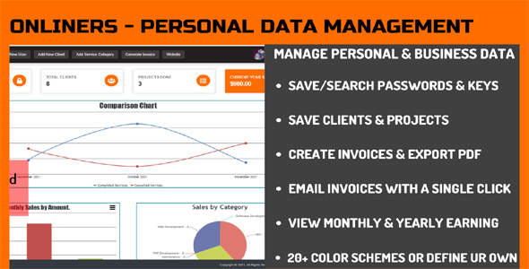 Onliners - Personal Data Management - Passwords, Clients, Invoices & Portfolio icon