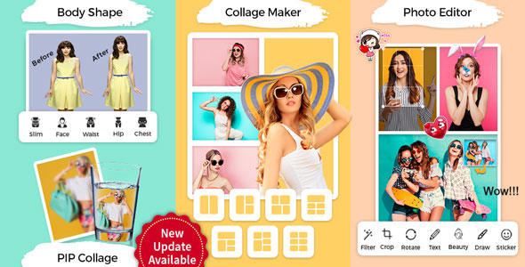 PIP & Photo Collage Maker With Photo Editor, ScrapBook & Body Shape Editor(FB & Admob Ads) icon