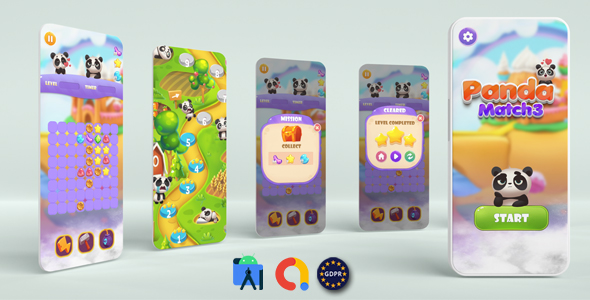 Panda match3 (Admob + GDPR + Android Studio) icon