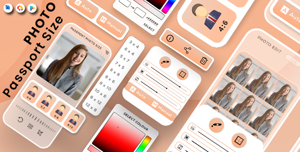 Passport Size Photo Maker - VISA or Passport Photo Editor - ID Passport VISA Photo Maker - Portrait icon
