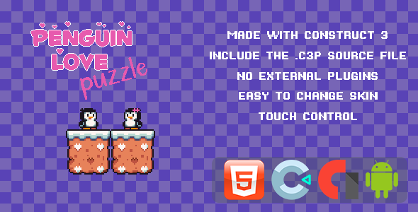 Penguin Love Puzzle - Template for Construct 3 icon