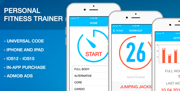 Personal Fitness Trainer (7 minutes) - Full App Source Code icon