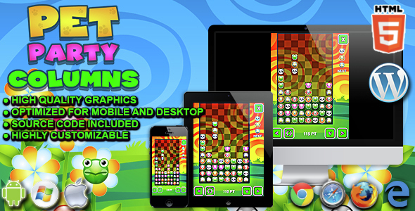 Pet Party Columns - HTML5 Matching Game icon