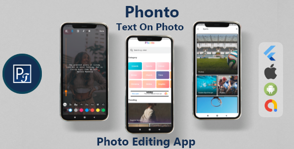 Phonto - Text On Photo Editor Flutter with pexels Api icon