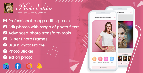 PhotoArt PhotoEditor - Glitter Effect, Frame and Filter | Android 12 Support icon