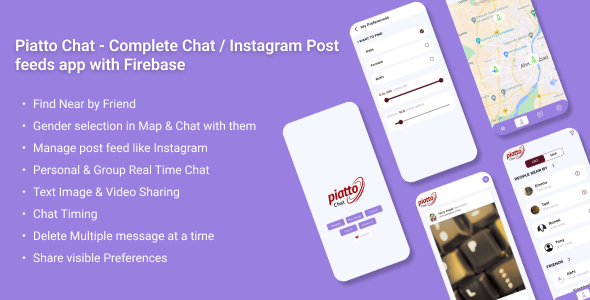 Piatto Chat - Complete Chat / Instagram Post feeds app with Firebase icon