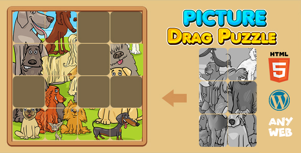 Picture Drag Puzzle Game (HTML5) 50 Puzzles icon