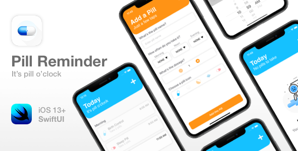 Pill Reminder - Full iOS app - SwiftUI and Xcode icon