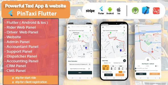 Pin Taxi Flutter - Complete Solution Taxi App icon