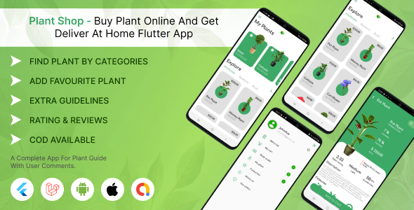 Plant Delivery website & flutter application with delivery boy in flutter icon
