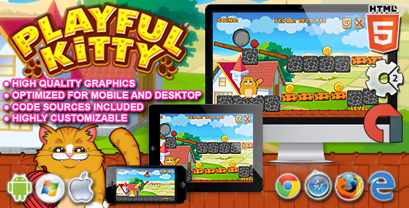 Playful Kitty - HTML5 Construct 2 Game icon