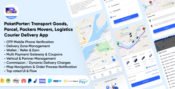 PoketPorter: Transport Goods, Parcel, Packers Movers, Logistics & Courier Delivery App Full Solution icon