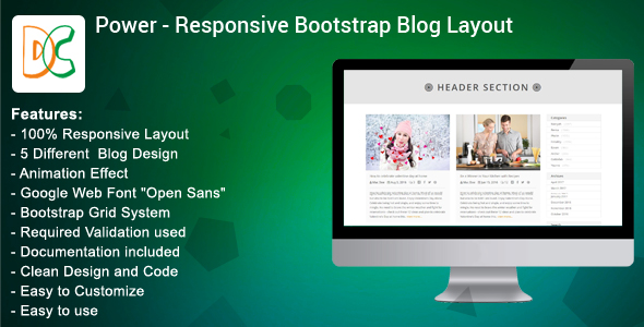 Power - Bootstrap Blog Layout Design icon