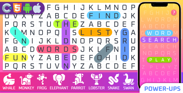 Premium Game - Word Search Pro Game - HTML5,Construct3 icon