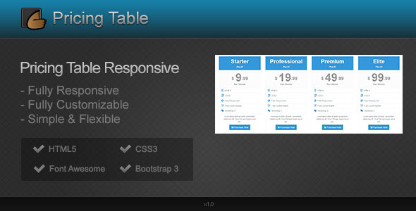 Pricing Table Responsive icon