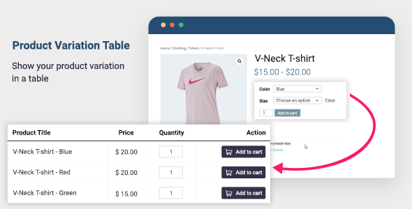 Product Variation Table of WooCommerce icon
