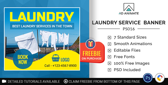 Professional Services | Laundry Service Banner (PS016) icon