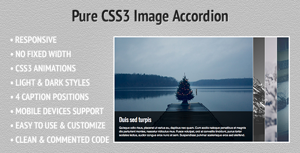 Pure CSS3 Image Accordion icon
