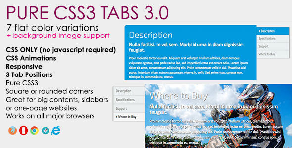 Pure CSS3 Tabs icon
