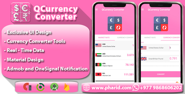 QCurrency Converter - Real Time Data | Admob & Onesignal Integration icon