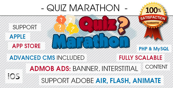 Quiz Marathon Trivia With CMS & Ads - iOS icon