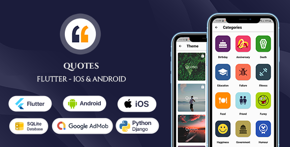 Quotes App - Flutter Android & iOS Full App + Python Admin Panel icon