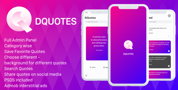 Quotes iOS App with Admin Panel icon