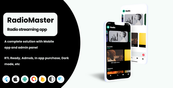 RadioMaster - Flutter app - iOS app, Android App, Admin panel icon