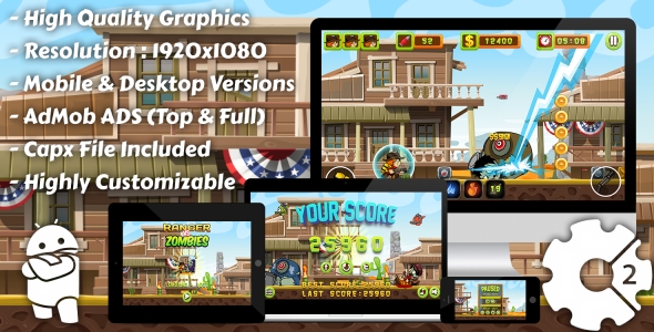 Ranger vs Zombies - HTML5 Game, Mobile Version+AdMob!!! (Construct 3 | Construct 2 | Capx) icon