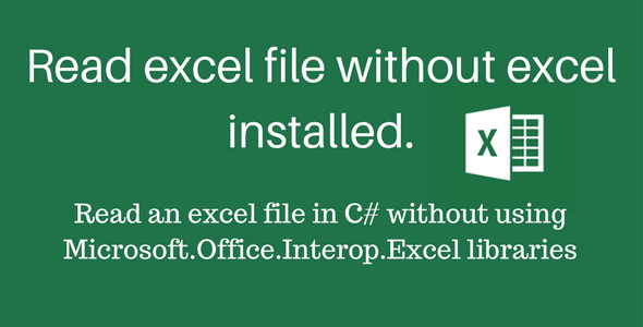 Read excel file without excel install icon