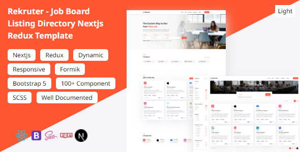 Rekruter - Job Board Listing Directory Nextjs Redux Template icon