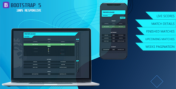 Responsive One Page Soccer Fixtures icon