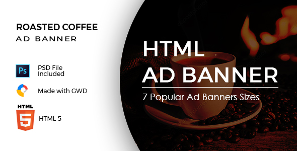 Roasted Coffee Ad Banners - HTML Ad Banner Template icon