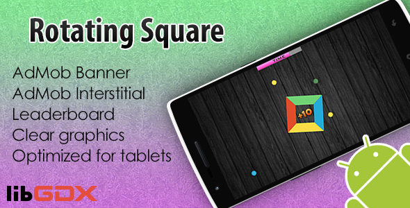 Rotating Square with AdMob and Leaderboard icon