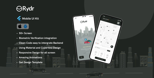 Rydr - Amazing Ride Sharing UI kit for Android and iOS (Flutter) icon