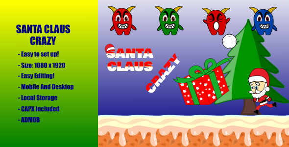 Santa Claus Crazy | Construct 2 | Admob icon
