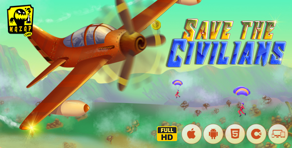 Save The Civilians | Plane Shooter Fun Game (Construct) icon