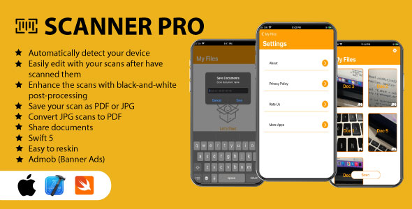 Scanner Pro PDF/IMAGE - iOS Source Code icon