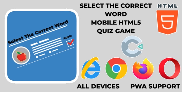 Select The Correct Word - Mobile HTML5 Educational Quiz Game C3P (Construct 3) icon